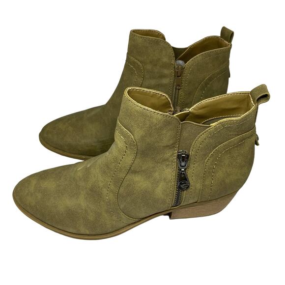 G by Guess Brown Zip up  Ankle Boots Size 9M LIght brown/khaki - Picture 3 of 6